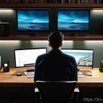 디지털 디톡스 캠프 자연 속에서의 치유 - **Digital Overload and Fatigue:**
    "A person, fully clothed in comfortable everyday wear, sits hu...