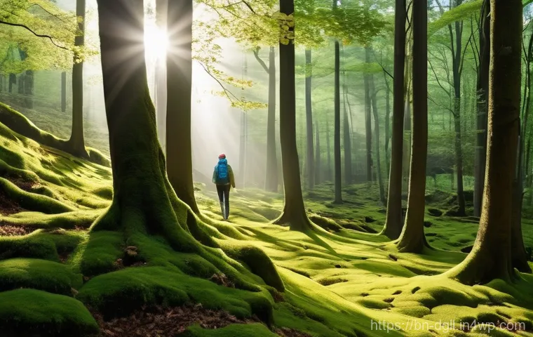 디지털 디톡스 캠프 자연 속에서의 치유 - **Digital Overload and Fatigue:**
    "A person, fully clothed in comfortable everyday wear, sits hu...