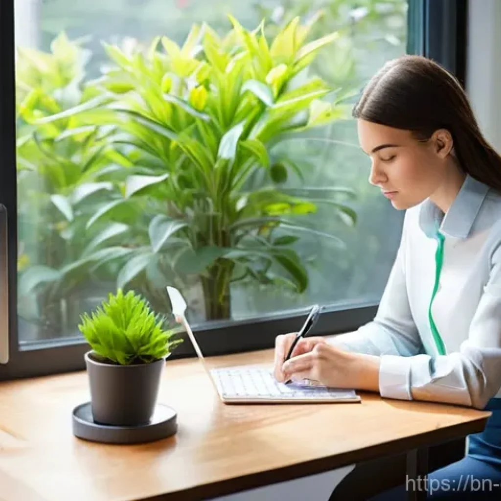 디지털 디톡스 캠프 업무 효율성 향상 방법 - **Prompt 1: Focused Productivity in a Digital-Free Space**
    "A young professional, appearing to b...