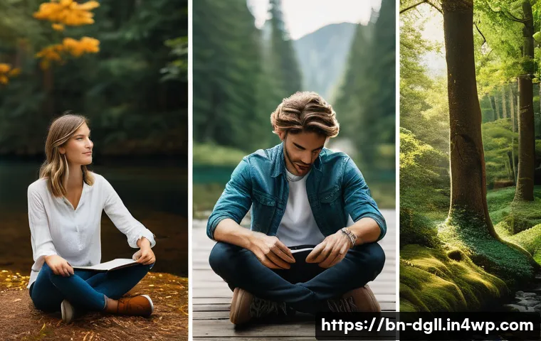 디지털 디톡스 캠프 감정 표현의 중요성 - Here are three detailed image prompts for generation, focusing on the themes of digital detox and hu...