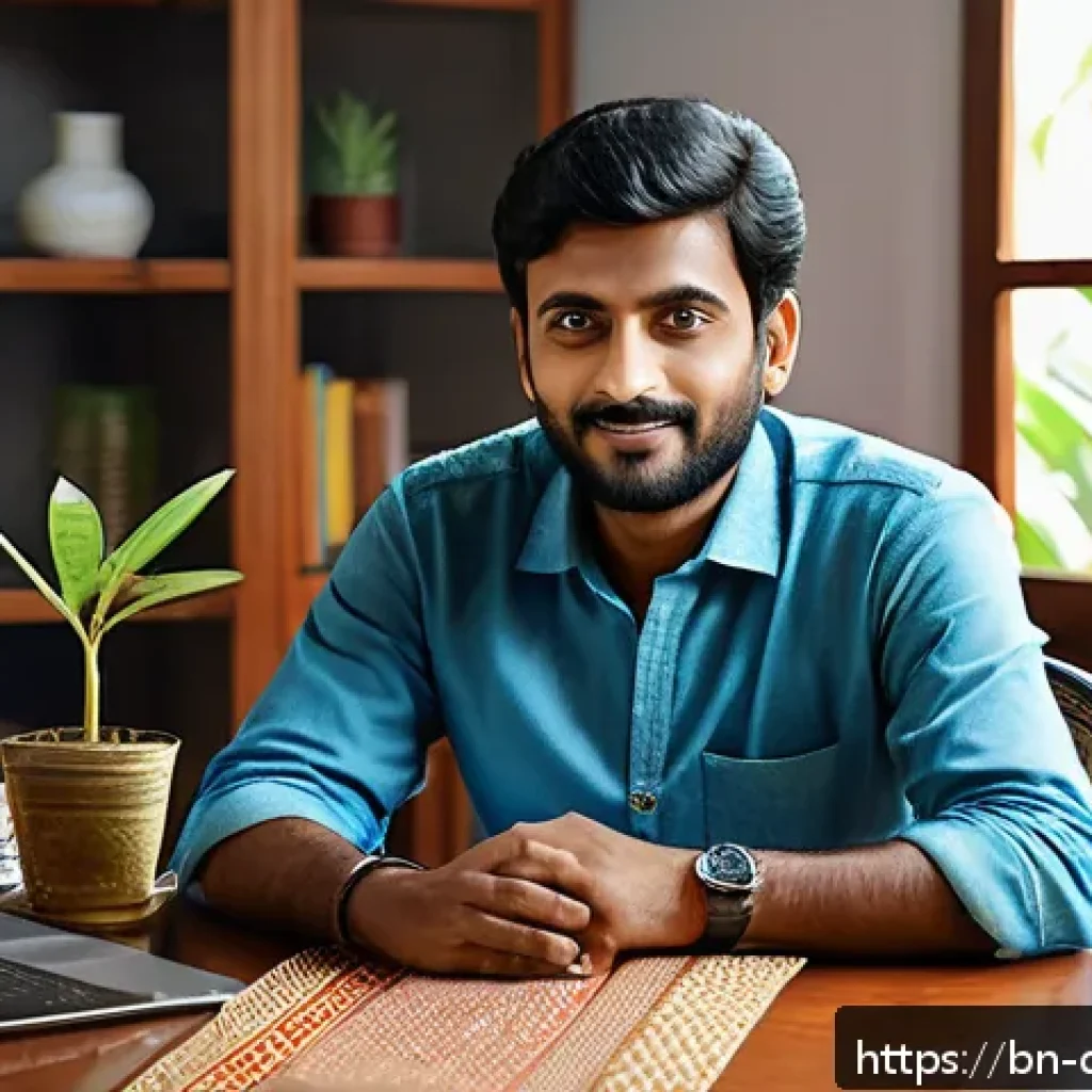 디지털 디톡스 캠프 일상에서의 스크린 타임 줄이기 - A peaceful home office scene showing a Bengali man in casual attire sitting at a desk with a laptop,...