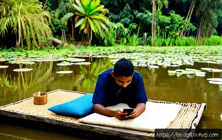 디지털 디톡스 캠프를 위한 멘탈 케어 가이드 - Photorealistic wellness scene at a peaceful digital detox camp in rural Bangladesh, a Bengali young ...